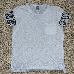 Victoria’s Secret PINK, short-sleeved heathered blue t-shirt, size L